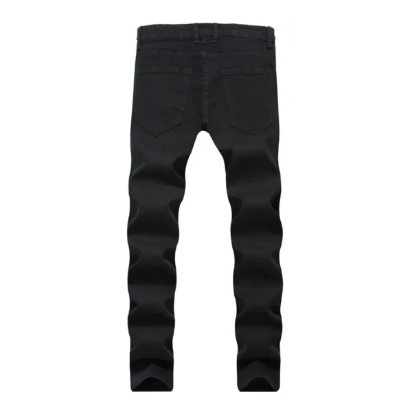 New Black Ripped Jeans with Embroidery Men with Flowers Rose Embroidered Men's Denim Jeans Stretch Skinny Jeans Pants - Image 2