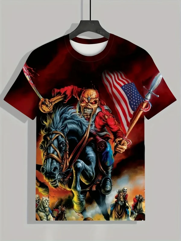 Bold Monster Graphic Tee for Plus Size Men - Summer-Ready, Comfortable Short Sleeves, Eye-Catching Design A Stylish Must-Have - Image 5