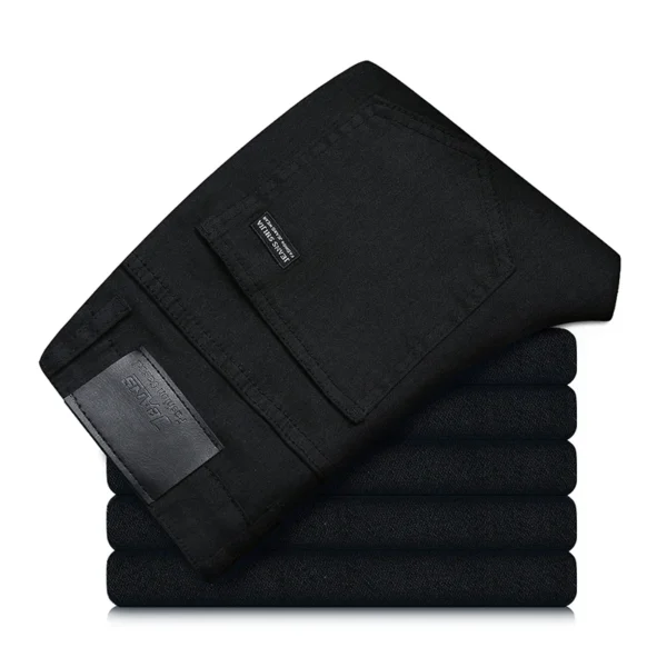 Men's High Quality Trendy Brand Denim Pants Male Daily Slim Fit Streetwear Casual New Jeans Youth Popular Classic Black Trousers