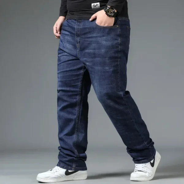 Mens Large Size Black Jeans 10XL Oversize High Waist Loose Trousers Husband Plus Size Loose Denim Trousers Blue Male Denim Pants - Image 4