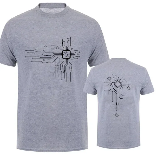 Brand New Men's T-Shirt O-Neck Men T-shirt for Male T Shirts CPU Processor Circuit Diagram Print Man Tops Tees Tshirt Clothing - Image 4