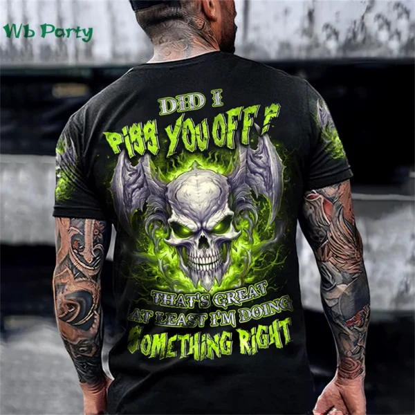 Skull Pattern Back Print Clothes Men Graphic Tees Men's Summer Clothes Designer Clothes Men Short Sleeve Tee Skull Graphic Tees - Image 2