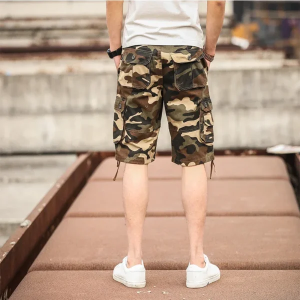 With Pockets Long Baggy Men's Cargo Shorts Camouflage Half Big Size Loose Bermuda Camo Male Short Pants Oversize Wide Beautiful - Image 4