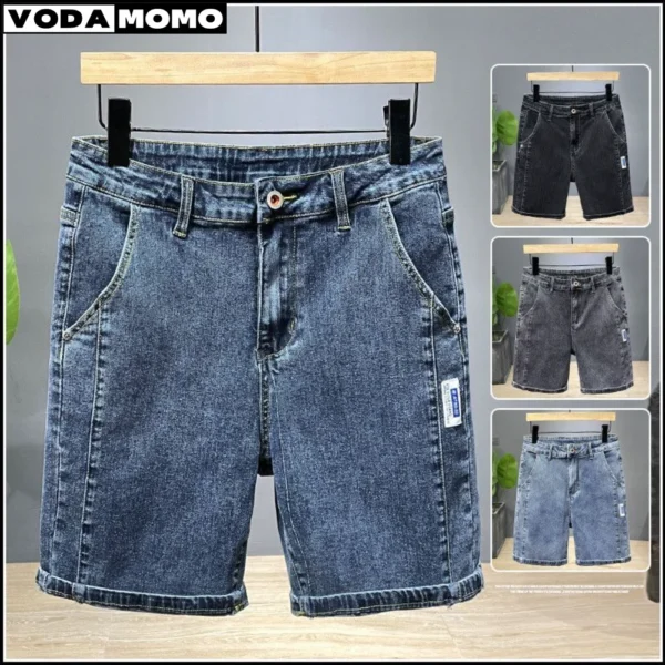 Summer Thin New Men Business Denim Shorts Fashion Casual Stretch Slim Jeans Short bermuda masculina men clothing ropa hombre