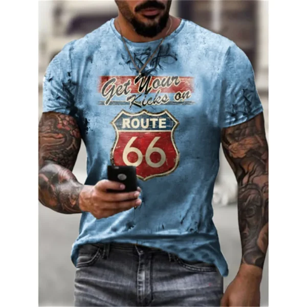 Castrol retro 3D letter printing men's T-shirt short-sleeved o-neck summer street fashion new T2022 - Image 4
