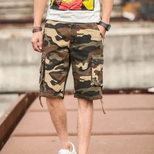With Pockets Long Baggy Men's Cargo Shorts Camouflage Half Big Size Loose Bermuda Camo Male Short Pants Oversize Wide Beautiful - Image 2