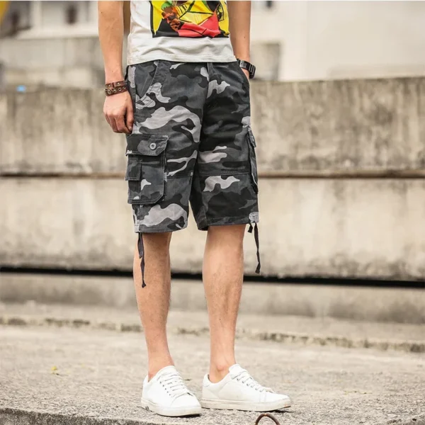 With Pockets Long Baggy Men's Cargo Shorts Camouflage Half Big Size Loose Bermuda Camo Male Short Pants Oversize Wide Beautiful - Image 5