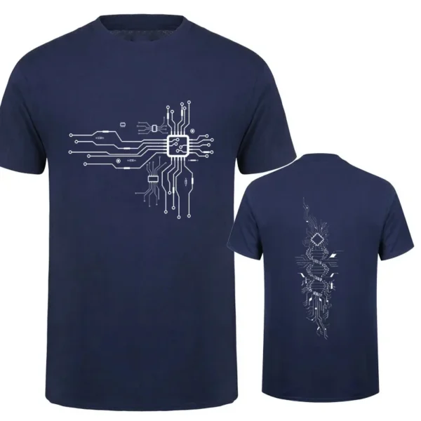 Brand New Men's T-Shirt O-Neck Men T-shirt for Male T Shirts CPU Processor Circuit Diagram Print Man Tops Tees Tshirt Clothing - Image 2