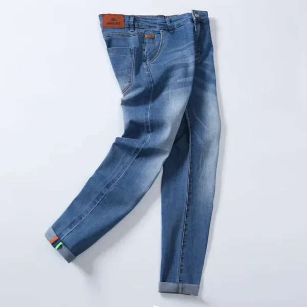 7 Color Men Stretch Skinny Jeans Fashion Casual Slim Fit Denim Trousers Male Gray Black Khaki White Pants Brand 2025 New - Image 3