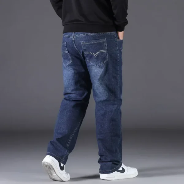 Mens Large Size Black Jeans 10XL Oversize High Waist Loose Trousers Husband Plus Size Loose Denim Trousers Blue Male Denim Pants - Image 5