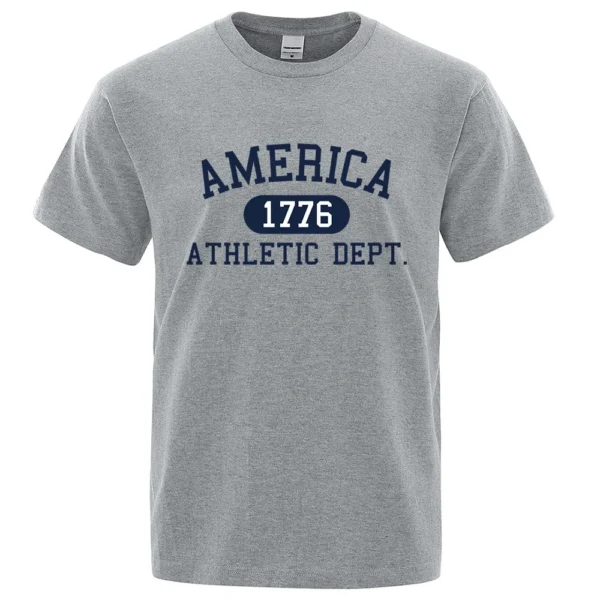 United States 1776 Sports Department Letter T-shirt Men's Fashion T-shirt Clothes Summer Luxury T-shirt Hip Hop Breathable T-shi