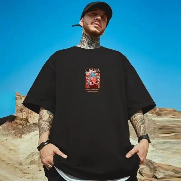 Summer New Casual Loose T-shirt Short Sleeved Men's Fashion Loose Printing Large 8XL Hip Hop Couple Wear Half Sleeve Cotton Top - Image 6