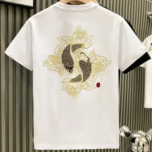 Embroidery Man Tee Shirts Print Top T Shirt for Men Kpop Y2k Basic Streetwear Cheap Clothes Casual Wholesale Aesthetic Clothing - Image 4