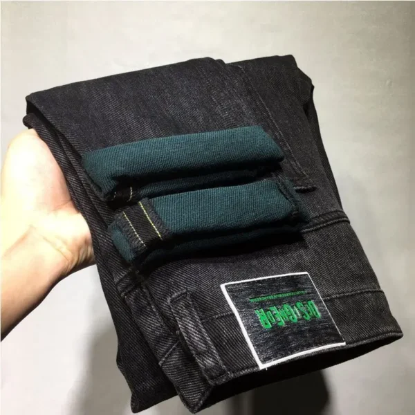 Fashion Luxury Classic Denim Punk Cowboy Streetwear Men's Denim Jeans Autumn Winter Stretch Slim Fit Korean Style Casual Pants - Image 2