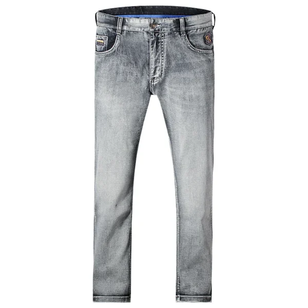 Bruce&Shark New Summer Thin Light Gray Casual Loos Straight Men's Jeans Stretch Cotton Jeans for Men Fashion Mid Waist Big Size - Image 5