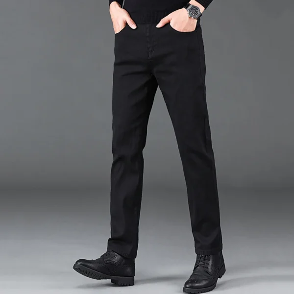 Men's High Quality Trendy Brand Denim Pants Male Daily Slim Fit Streetwear Casual New Jeans Youth Popular Classic Black Trousers - Image 2