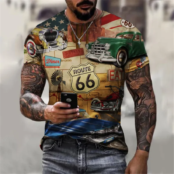 Castrol retro 3D letter printing men's T-shirt short-sleeved o-neck summer street fashion new T2022 - Image 6