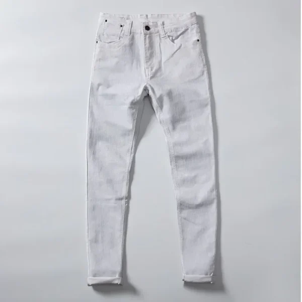 7 Color Men Stretch Skinny Jeans Fashion Casual Slim Fit Denim Trousers Male Gray Black Khaki White Pants Brand 2025 New - Image 4