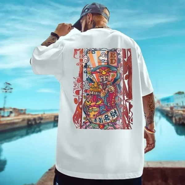 Summer New Casual Loose T-shirt Short Sleeved Men's Fashion Loose Printing Large 8XL Hip Hop Couple Wear Half Sleeve Cotton Top
